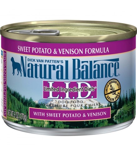 Natural Balance LID Sweet Potato & Venisson Canned Dog Food 6oz (Case of 12)